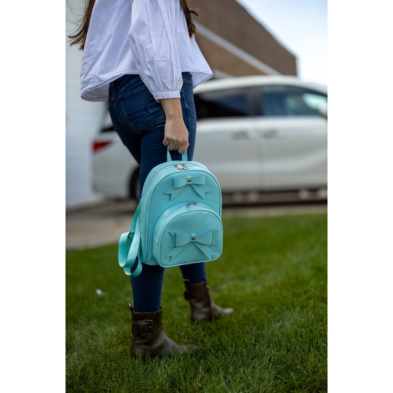 Leather Bow Backpack