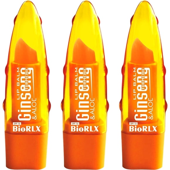 Bálsamo labial BioRLX Aloe Vera Ginseng Cúrcuma (Tres bálsamos labiales)