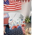 thumbnail image 2 of Summer 4th of July Throw Blankets, Patriotic Poppy Flowers Eucalyptus Soft Fleece Blanket Decorative for Home Sofa Couch Chair Living Bedroom,40x50 Inches, Blue Red, 2 of 6