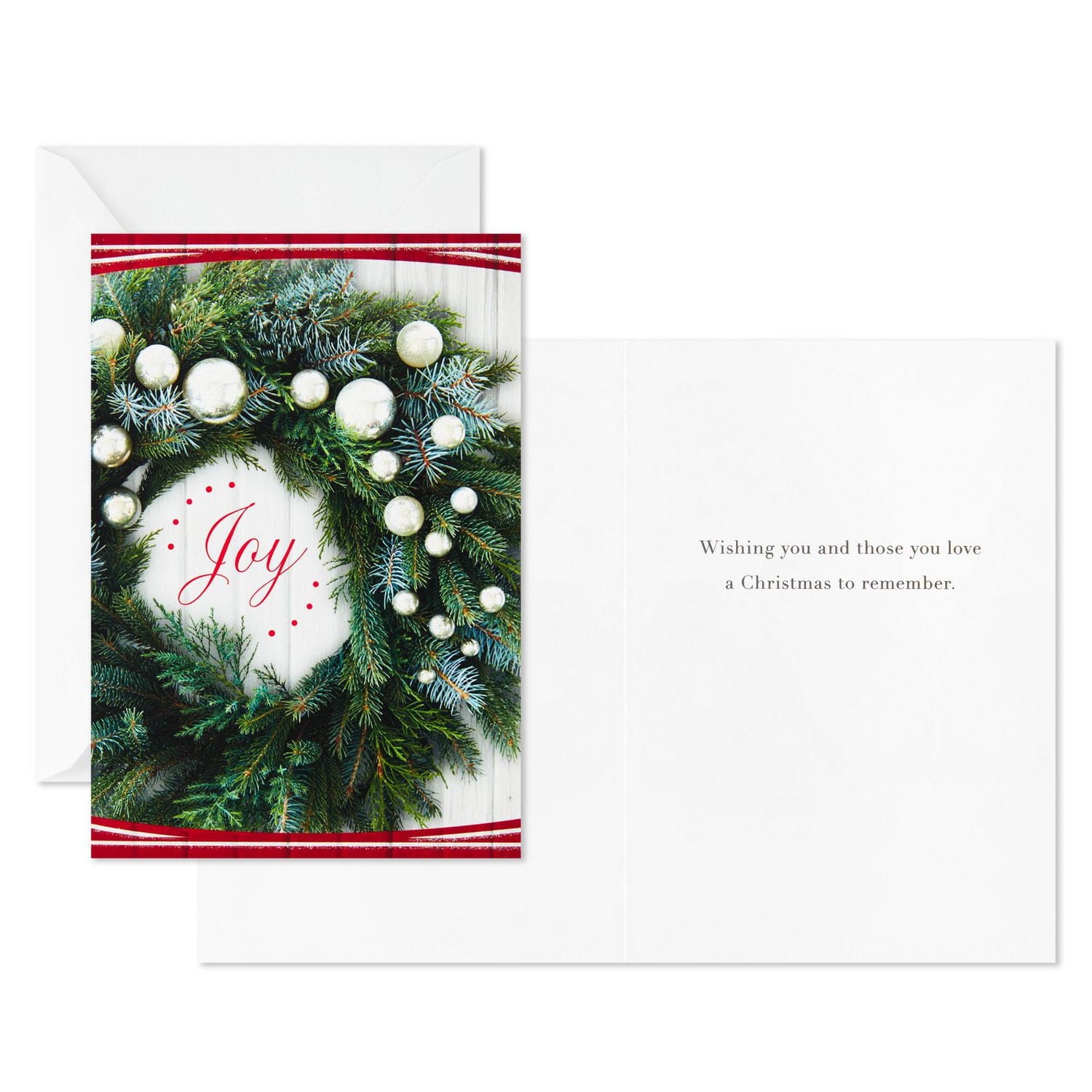Boîte de 18 cartes de Noël Connections de Hallmark (couronne de Noël « Joy »)