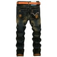 thumbnail image 2 of LovelyWholesale Street Denim Nostalgic Ripped No Stretch Men's Jeans, 2 of 2