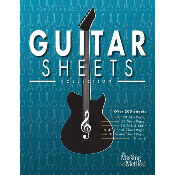 Guitar Sheets Guitar Sheets Collection: Over 200 pages of Blank TAB Paper, Staff Paper, Chord Chart Paper, Scale Chart Paper, & More, Book 1, (Paperback)