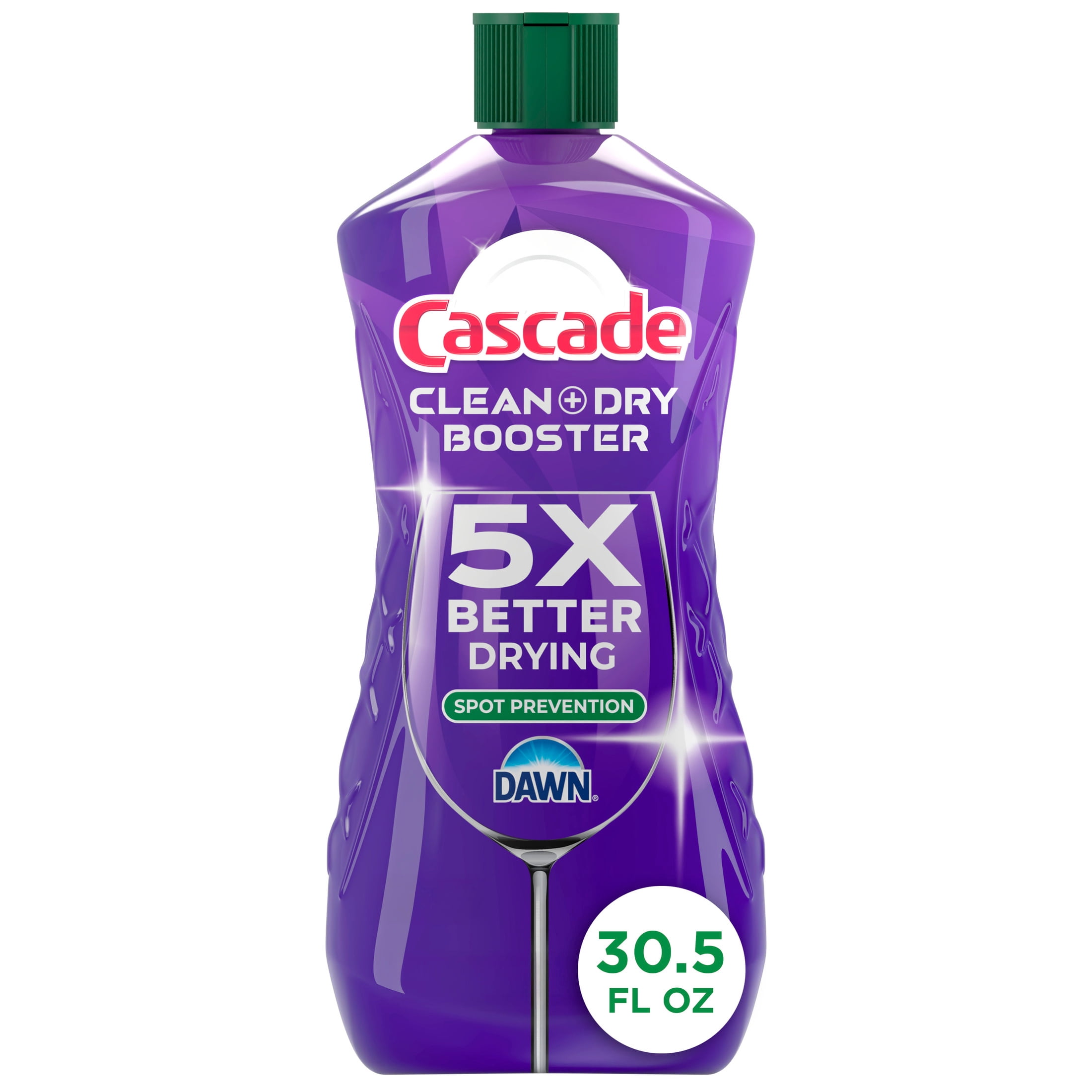 (4 pack) Cascade Rinse Aid Clean & Dry Booster, 30.5oz