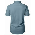 thumbnail image 6 of sogami Mens Button Up Shirt Stretched Wrinkle Free Short Sleeve Dresses Shirt For Casual, 6 of 6