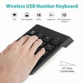 thumbnail image 2 of RHEA- Wireless Usb Number Keyboard For Laptop/Pc Gaming 2.4Ghz 33Ft Working Range, 2 of 6