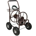 thumbnail image 2 of Heavy Duty Garden Carts, Expressions Metal Hose Reel Cart with Wheels - Heavy Duty Hose Caddie - 250 Ft Hose Capacity, Bronze Folding Garden Carts,Steel Garden Utility Carts, 2 of 14
