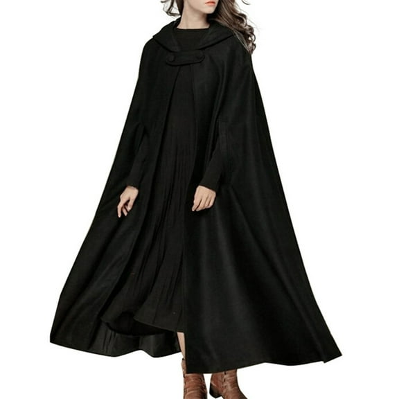 Hooded Cloak,Button Costume Cloak Button Women Winter Cloak Winter Cloak Button Costume