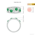 thumbnail image 4 of Angara Natural 0.96 Ct. Emerald with Diamond Non Eternity Wedding Band in 14K White Gold for Women (Ring Size: 12), 4 of 9