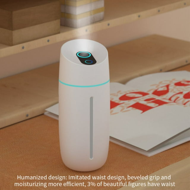 Mini Travel Air Humidifier 1L Portable Mini Humidifier Small LED Mist Humidifier USB Desktop Humidifier Low-noise for Car Baby Bedroom Travel Office White - by