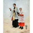 thumbnail image 3 of August Hagborg 12x14 Black Modern Framed Museum Art Print Titled - Priest and Acolyte (1881), 3 of 5