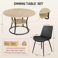 thumbnail image 2 of Hawsaiy 47.2" Round Dining Table Set for 4, Modern Kitchen Table with 4 Upholstered PU Leather Dining Chairs, Dining Room Table with Storage Shelf, Small Space Furniture, 2 of 9