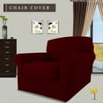 thumbnail image 4 of Easy-Going 2 Pieces Super Stretch couch cover, chair size, Wine (Slipcover Only), 4 of 7