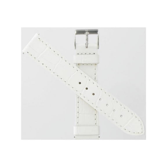 Alliance Chrono, White Leather, 17mm, Regular Length, Silver Tone Buckle, Fits Watch Model 241321  003763