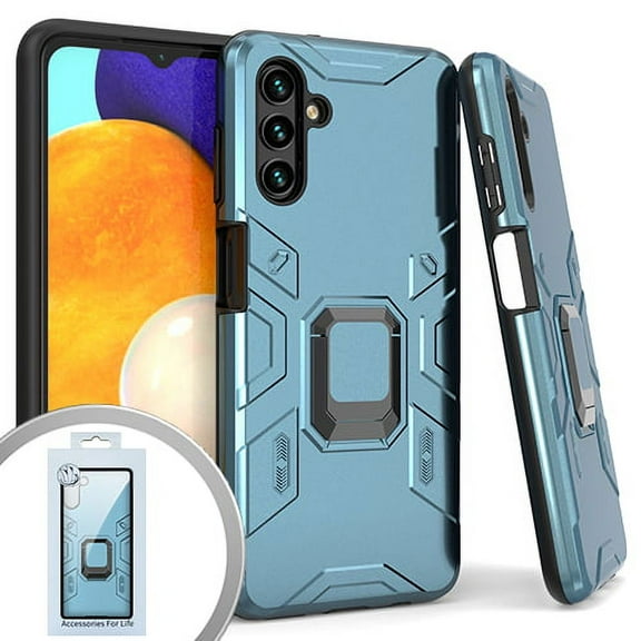 For Samsung Galaxy A13 5G S136DL Advanced Magnetic Ring Hybrid Kickstand Cover Cell Phone Case - ADVRG Blue