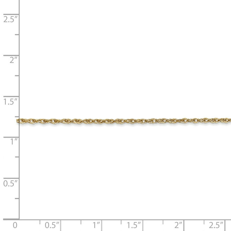 Solid 14k Yellow Gold 1.3mm Heavy-Baby Rope Chain Necklace - with Secure  Lobster Lock Clasp 20