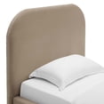 thumbnail image 6 of Platform Bed Frame, Twin Size, Taupe Gray, Velvet, Bedroom, Modern Contemporary Boutique HB36800, 6 of 9