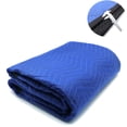 thumbnail image 1 of XHT MOTOR™ Extra Thick Polyester Moving Blanket, 72 x 80, Blue & Black, 1 Count, 1 of 5