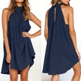 thumbnail image 2 of Womens Wedding Guest Dresses Summer Sleeveless Holiday Irregular Beach Party Dress Blue XL, 2 of 8