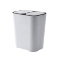 thumbnail image 1 of Naiovety Gestión eficiente de residuos Contenedor de basura de doble compartimento fácil de usar Contenedores de basura prácticos Ligero Suministros de limpieza para el hogar Gris 29X21X33CM, 1 of 6