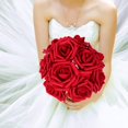 thumbnail image 4 of Flores artificiales AmyHomie de color rojo oscuro, 50 unidades con tallo, 4 of 6