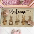 thumbnail image 5 of QenASHaing Mode Wood Bunny Rabbits Welcome Easter Doormat, Home Decor Low-Profile Switch Rug Door Mat Floor Mat for Indoor Outdoor 17x29 Inch, 5 of 11