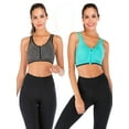 thumbnail image 1 of FANNYC 1-3 Pack Sports Bra for Women Criss-Cross Back Strappy Longline Sports Bras Medium Support Yoga Workout Bra with Removable Cups, 1 of 6