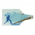 thumbnail image 1 of Baseball Cutting Board, Silhouette of a Baseball Player with Basic Game Kicking with Bat Sports, Decorative Tempered Glass Cutting and Serving Board, Wine Bottle Shape, Blue and White, by Ambesonne, 1 of 1