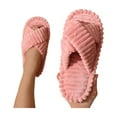 thumbnail image 4 of Fengactive Cross Bow House Slippers for Women Indoor Slippers Open Toe Slip On Bedroom Shoes with Cozy Foam, 4 of 9