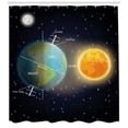 thumbnail image 2 of Astronomy Shower Curtain, Educational Digital Graphic with Sun Earth Day Night Cycle Diagram, Fabric Bathroom Set with Hooks, 69W X 75L Inches Long, Charcoal Grey Multicolor, by Ambesonne, 2 of 2