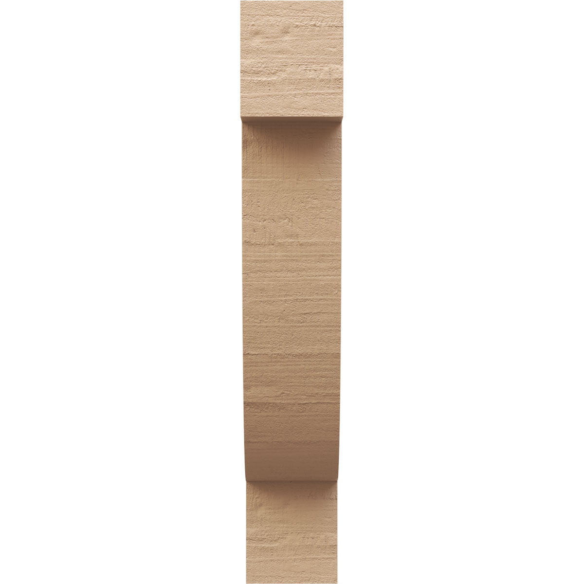 6"W x 12"D x 36"H Thin Alpine Rough Cedar Woodgrain TimberThane Corbel, Primed Tan