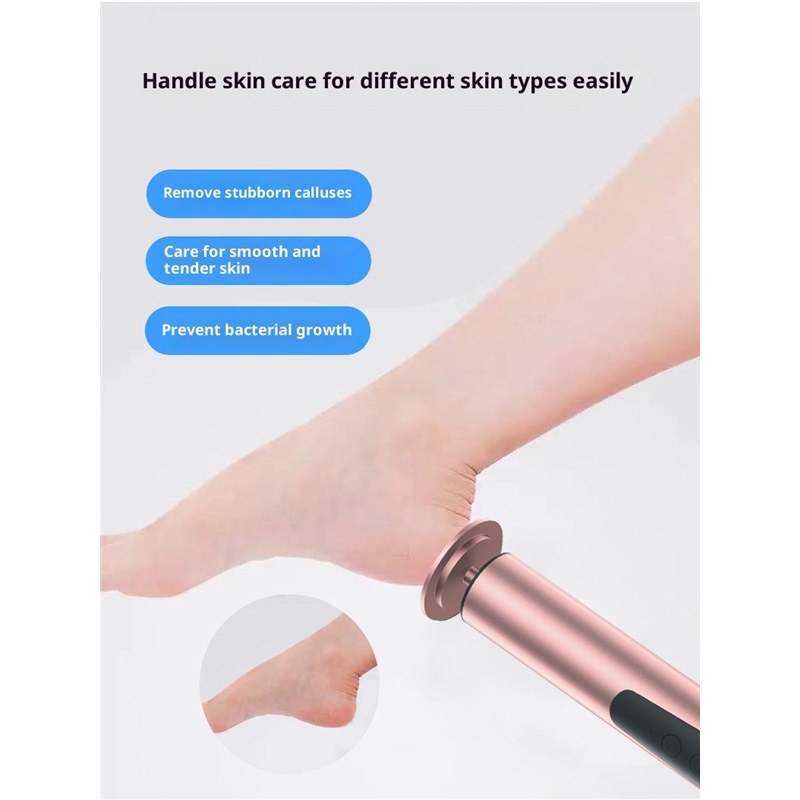 Callus Remover for Feet, Pedicure Feet Care Tool 6-Speed Adjustable, USB Rechargeable Compact Foot Scrubber Electric Foot File for Beauty Women, rose gold