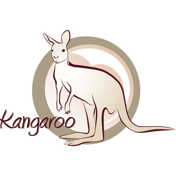 Design With Vinyl Kangaroo Artwork animal Australian Mammal Long Stiff Tail Wall Decal for Children - 1770 Captain Cook Themed Decal - Size: 15 In x 30 In