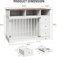 thumbnail image 2 of Garvee 48" Large Dog Crate Furniture, Farmhouse Dog Kennel with Built-in Dog Bowl, 3 Drawers & Open Shelves, Heavy-Duty Wooden Dog Crate Table for Medium & Small Dogs, Indoor Pet Furniture, White, 2 of 8