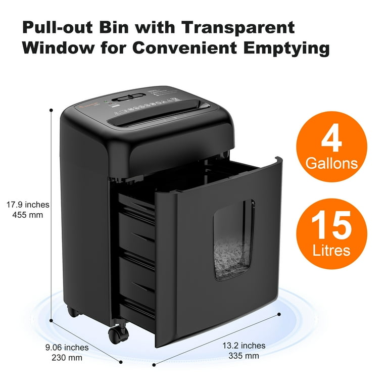 Bonsaii 12-Sheet Cross Cut Paper Shredder, P-4 Security, 4-Gallon