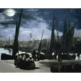 thumbnail image 2 of Manet, Edouard 24x20 White Modern Wood Framed Museum Art Print Titled - Moonlight over the Port Boulogne, 2 of 4