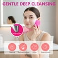 thumbnail image 2 of Electric Silicone Face Scrubber, Facial Cleansing Brush, Rechargeable & Waterproof, Pink, 2 of 9