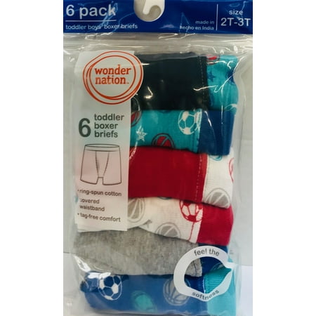 Wonder Nation Boxer Brief Comfort Waist, 6 Pack