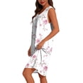 thumbnail image 6 of VONCOS Sleeveless Nightgowns for Women Soft Cozy Loose Sleep Dress Floral Loungewear for Home White Size S, 6 of 9