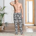 thumbnail image 2 of Fotbe Tropical Leaves Pantalones de Pijama para Hombre, Pantalones de Dormir, Pantalones de Casa con Cintura Ajustable y Bolsillos-3X-Large, 2 of 6