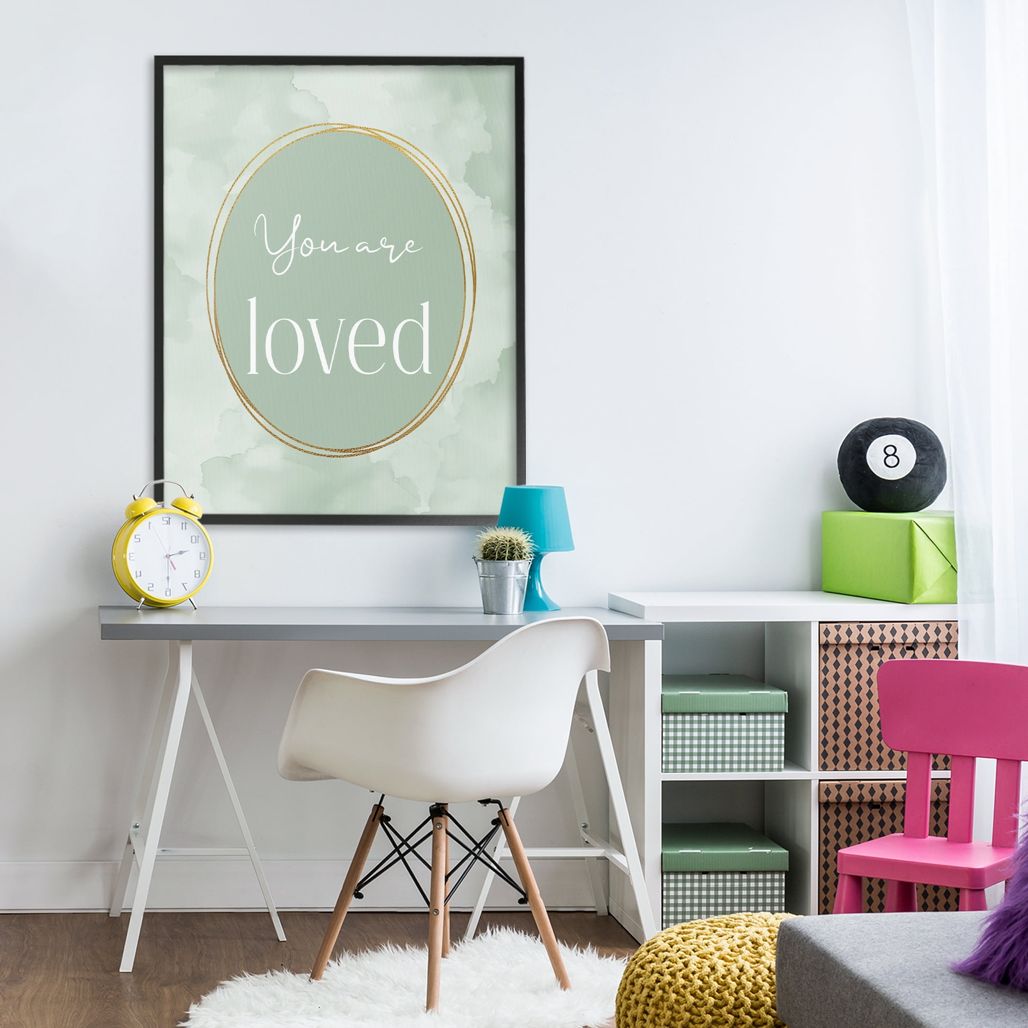 Stupell Industries Green Golden Affirmation Black Framed Giclee Art, design by Christine Simpson Art
