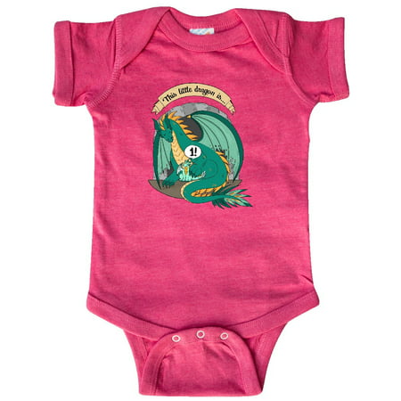 

Inktastic First Birthday This Little Dragon Is 1 Gift Baby Boy or Baby Girl Bodysuit
