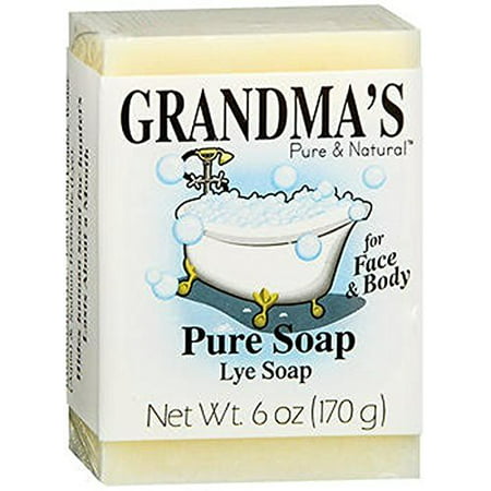 Grandma's Pure & Natural Lye Soap Bars for Dry Skin No Additives 6 oz (Best Skin Care Soap)