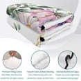 thumbnail image 4 of King Quilt Set 96''x106'', Eucalyptus Flower Lightweight Bedspread Coverlet Set with 2 Pillow Shams, Sage Green Botanical Boho Leaf Pink Breathable All Season Quilt Bedding for Bedroom/Guest Room, 4 of 9