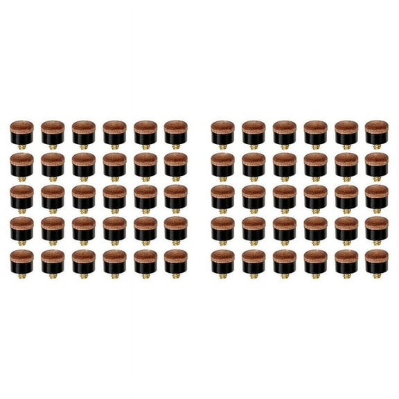60 Pcs Billiard Pool Cue Stick Screw-on Tips 12mm Replacement Billiard Cue Tips for Pool Cues and Snooker,60 x Billiard Cue Tips,Black & brown