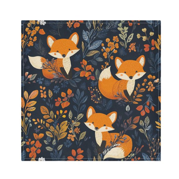 Qxltty Cute Fox Pattern Napkins 20×20in Perfect for Parties Dinners Weddings Cocktail Housewarming Cloth Napkins Set of 6