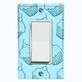 thumbnail image 1 of Metal Light Switch Wall Plate Outlet Cover (Cupcake Sprinkles Dessert Treat Teal Pattern - Single Rocker), 1 of 2