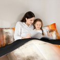 thumbnail image 4 of Manfei Abstract Oil Painting Twin Comforter Sets, Orange Brown Brushstroke Bedding Set, Orange Brown, Black Reversible 2 Pieces, 1 Comforter and 1 Pillowcase, 4 of 6