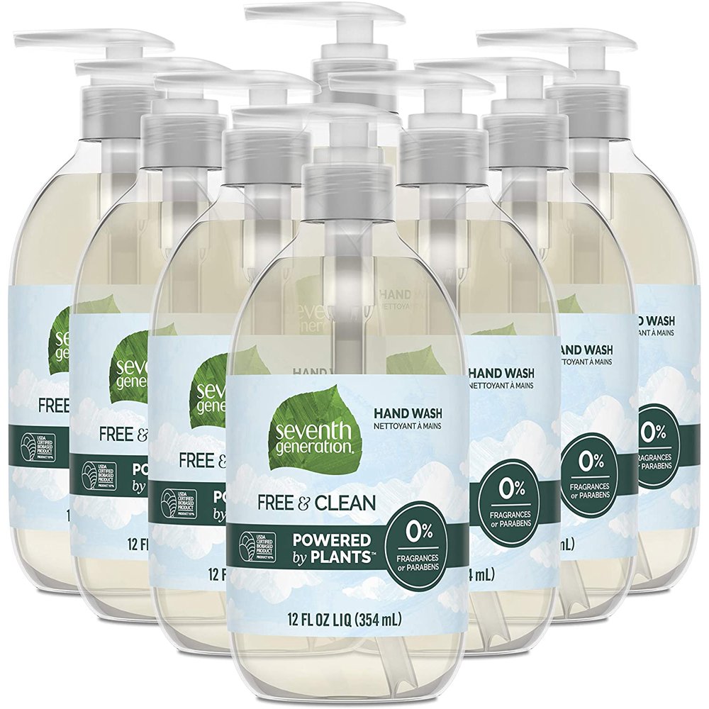 Seventh Generation Hand Soap, Free &amp; Clean Unscented, 12 oz, 8 Pack