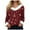 Z1-Wine, variant on larppty Women's Ugly Christmas Sweater with Plush Faux Fur Trim with Relaxed V-Neck (Brick Red, XL)