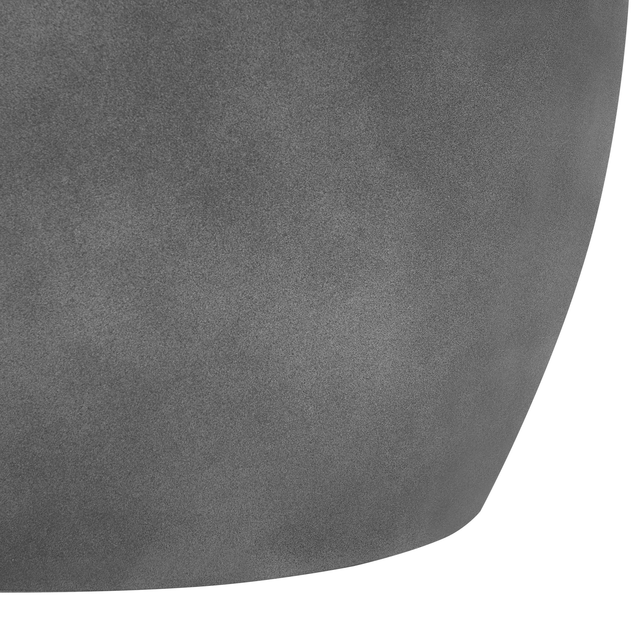Christopher Knight Home Elegant 24.75" Outdoor Lightweight Concrete Oval Side Table, Charcoal Finish